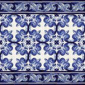 Mariposa - A set of Mexican tiles with a border