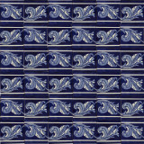 Asturia Cenefa - mexican tiles in cobalt colors 15 x 15 - 22 pieces