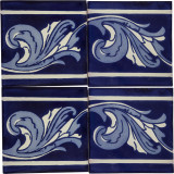 Asturia Cenefa - mexican tiles in cobalt colors 15 x 15 - 22 pieces