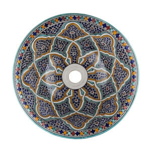 Zanya - Kolorowa umywalka ceramiczna z Maroka