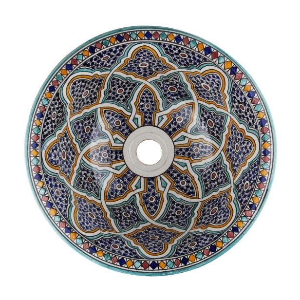 Zanya - Kolorowa umywalka ceramiczna z Maroka
