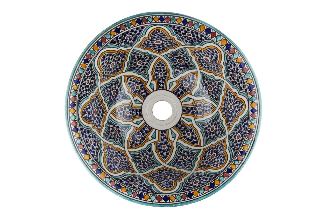 Zanya - Kolorowa umywalka ceramiczna z Maroka