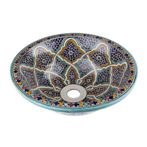 Zanya - Kolorowa umywalka ceramiczna z Maroka