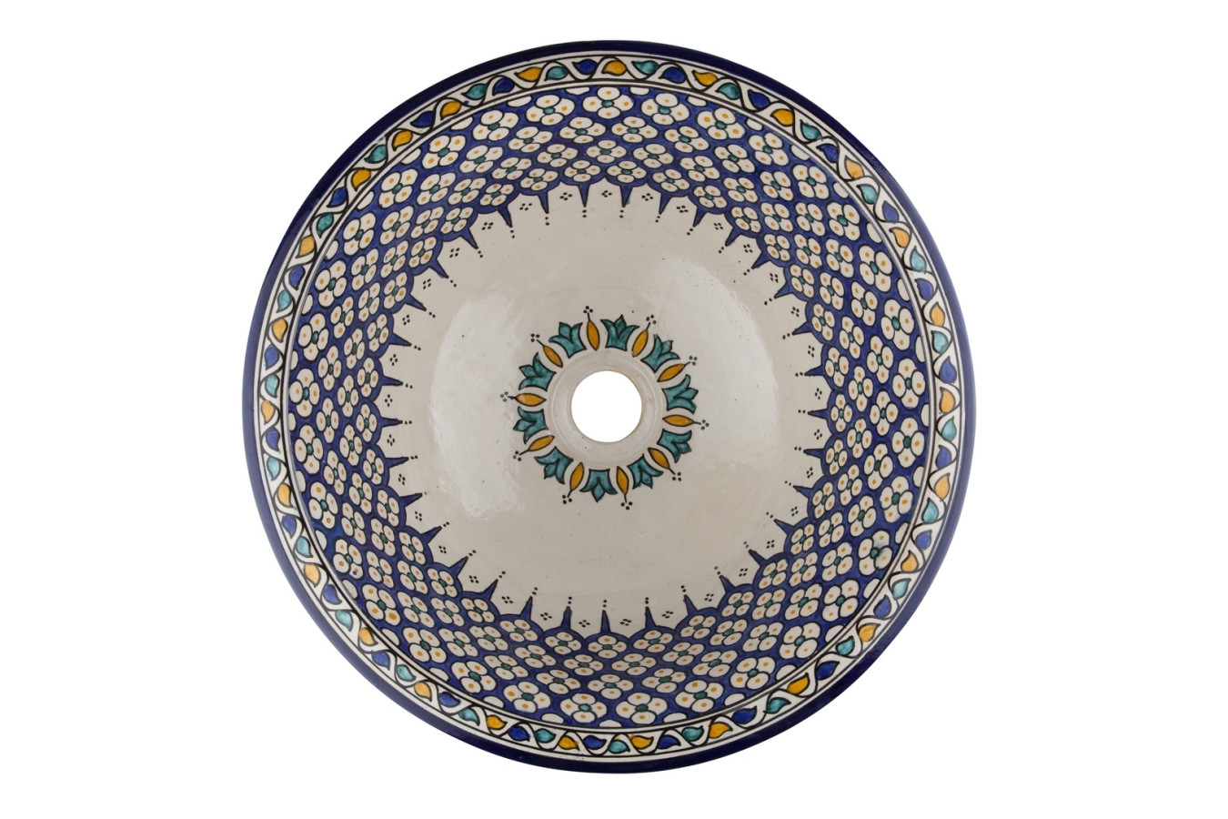 Zanya - Kolorowa umywalka ceramiczna z Maroka