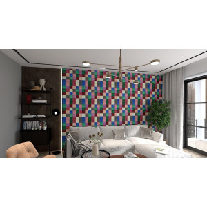 Ciruela - patchwork of single-color tiles - 90 pieces. 1 m2