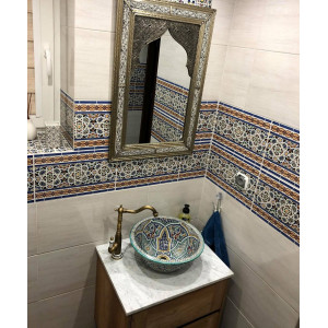 Zanya - Kolorowa umywalka ceramiczna z Maroka