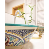Zanya - Kolorowa umywalka ceramiczna z Maroka