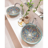 Zanya - Kolorowa umywalka ceramiczna z Maroka