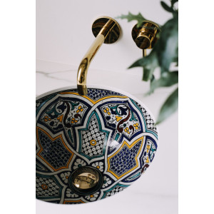 Zanya - Kolorowa umywalka ceramiczna z Maroka
