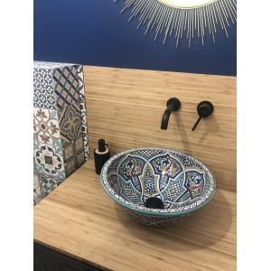 Zanya - Kolorowa umywalka ceramiczna z Maroka