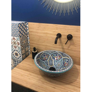 Zanya - Kolorowa umywalka ceramiczna z Maroka