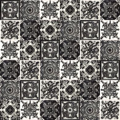 Idan - Black&White Mexican tiles - patchwork