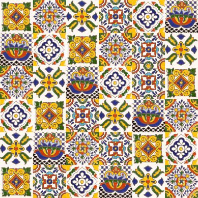Sergio - mexican Talavera tiles patchwork - relief tiles