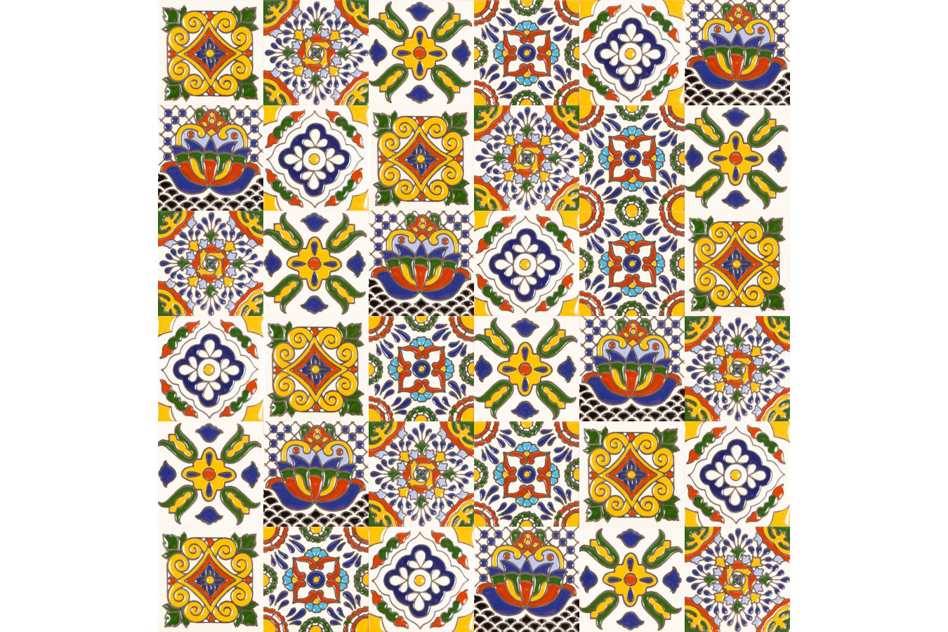 Sergio - mexican Talavera tiles patchwork - relief tiles