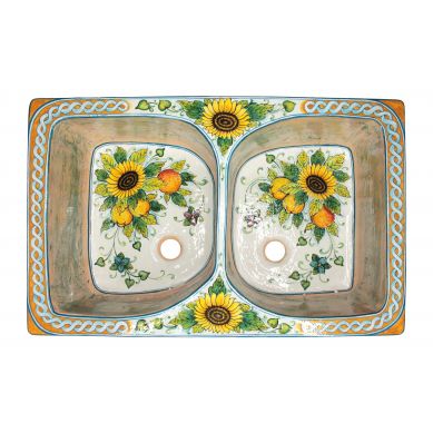 Sara - ceramic double-bowl sink
