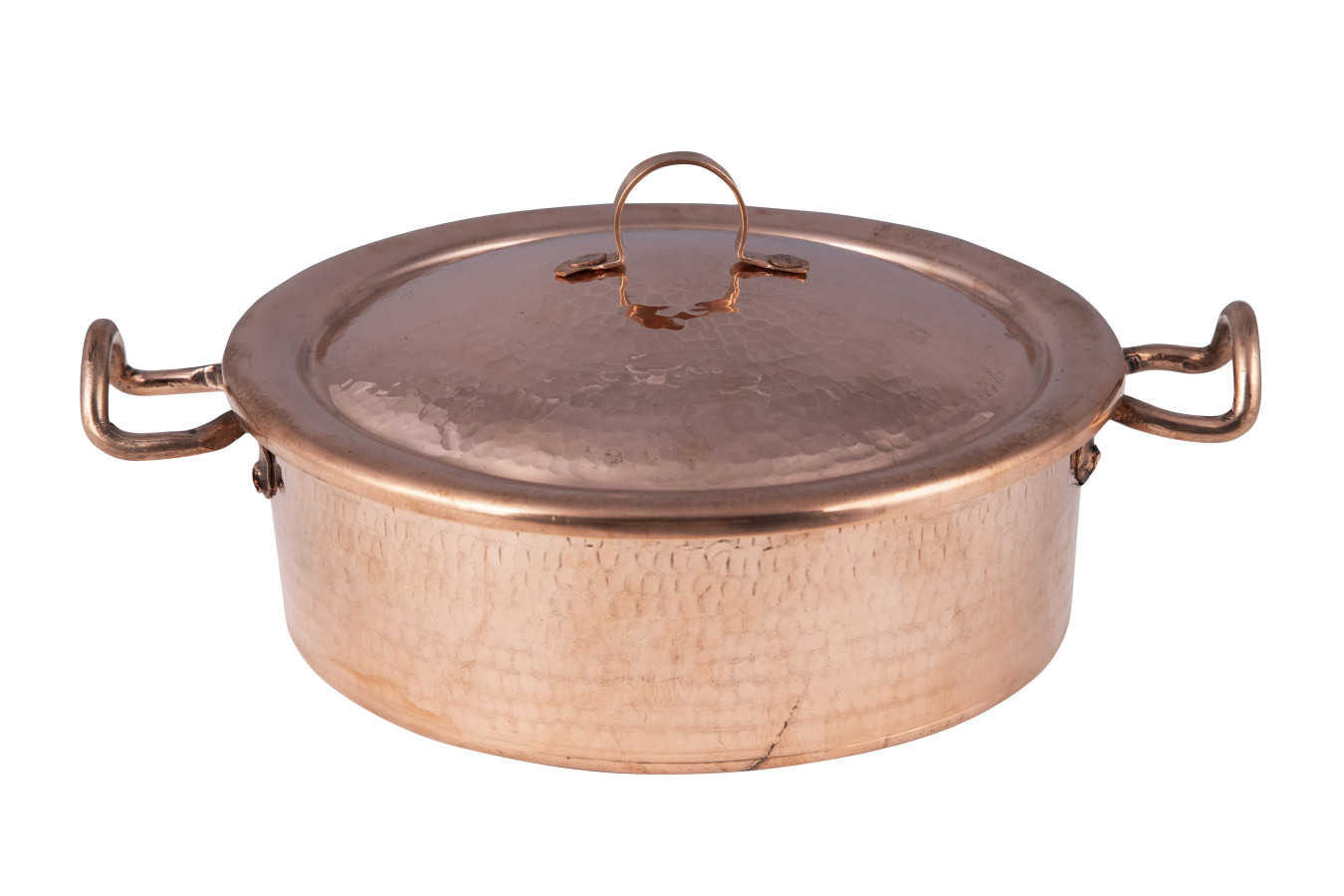 Copper kitchen pot hand-hammered