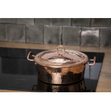 Copper kitchen pot hand-hammered