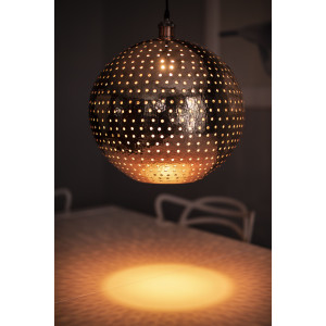 Bola L - świecąca kulista lampa miedziana z meksyku