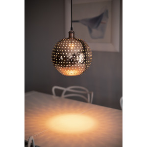 Bola L - świecąca kulista lampa miedziana z meksyku