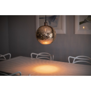 Bola L - świecąca kulista lampa miedziana z meksyku