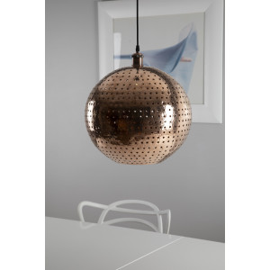Bola L - świecąca kulista lampa miedziana z meksyku