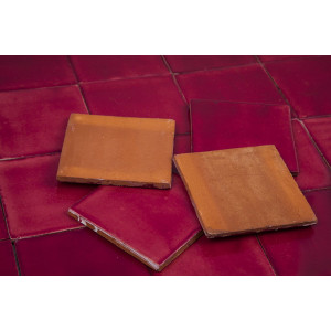 Rosa Mexicano - red single-coloured tiles Talavera