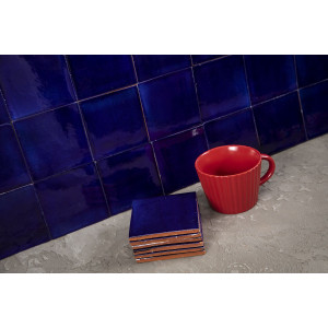 Azul Brillante - dark blue ceramic monocolour tiles - 90 tiles