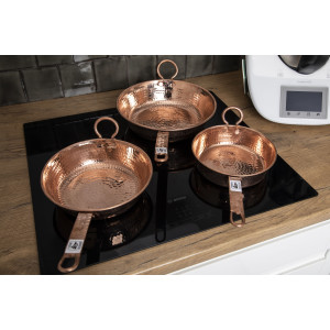 Set of copper pans from Mexico