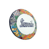 Hand-painted door board with greetings