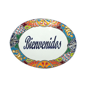 Hand-painted door board with greetings