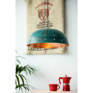 Sandia Agujero Verde - copper lamp covered with patina