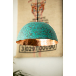 Serbal Verde - patinated copper lamp