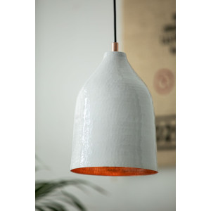 Trompeta blanca - copper lamp with white patina