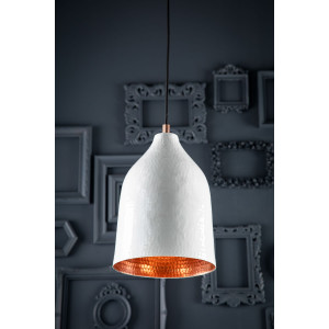 Trompeta blanca - copper lamp with white patina