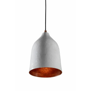 Trompeta blanca - copper lamp with white patina