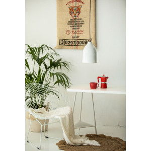 Trompeta blanca - copper lamp with white patina