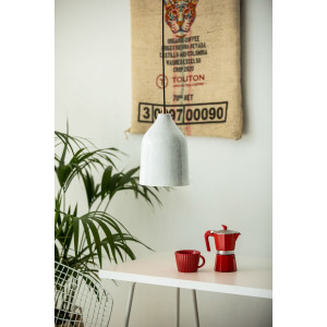 Trompeta blanca - copper lamp with white patina