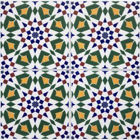 Tanger - Moroccan ceramic tiles 20x20 cm, 12 tiles in set (0,5 m2)
