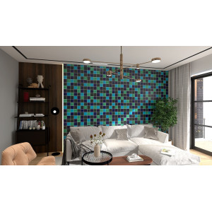 Malaquita - patchwork of single-colour tiles - 90 pcs, 1 m2