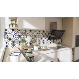 Mariscos - set of tiles in dominant cobalt color - 30 pieces