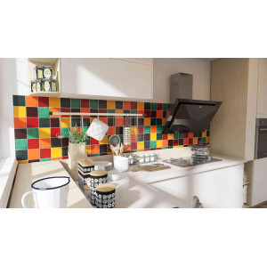 Borgońa - patchwork of single-color tiles - 90 pieces, 1 m2