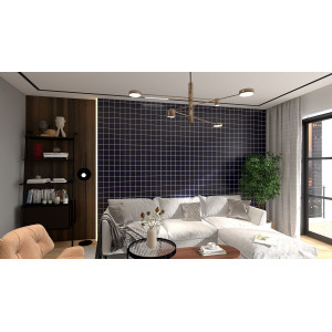 Azul Brillante - dark blue ceramic monocolour tiles - 90 tiles