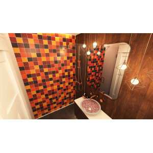 Caramelo - patchwork made of one-color tiles - 90 pcs, 1 m2