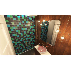 Malaquita - patchwork of single-colour tiles - 90 pcs, 1 m2
