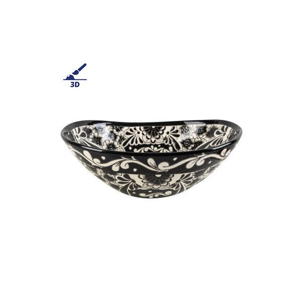 Serena Prima - Ceramic washbasin decorated with relief
