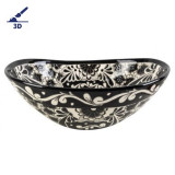 Serena Prima - Ceramic washbasin decorated with relief