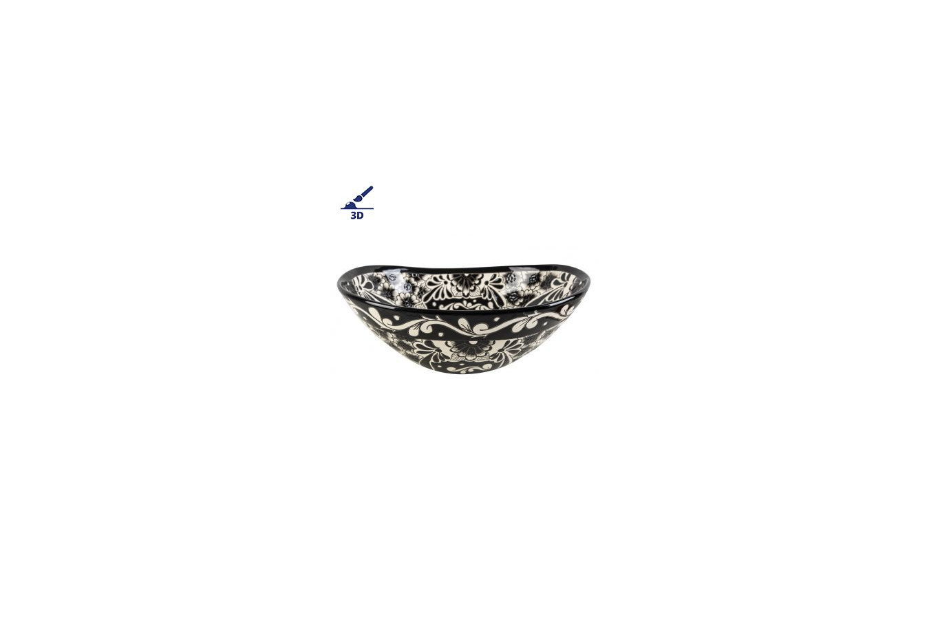 Serena Prima - Ceramic washbasin decorated with relief