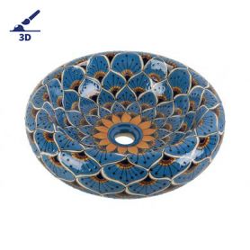 Azura Prima - Ceramic washbasin decorated with relief