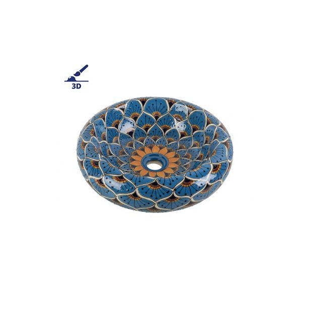 Azura Prima - Ceramic washbasin decorated with relief