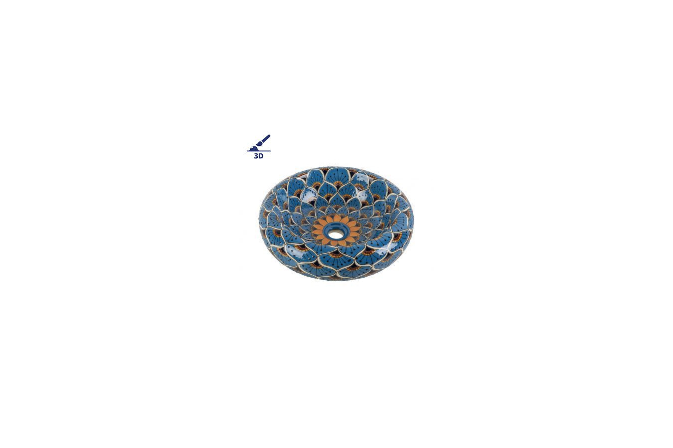 Azura Prima - Ceramic washbasin decorated with relief